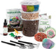 Creations by Nathalie – Premium Small DIY Terrarium Kit for Succulents, Cacti & Air Plants, Includes Soil, Moss, Pebbles, Tools, Amethyst Gem & Crystal Chips – Handmade in USA