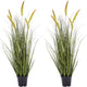 Ttranewsoo Green Onions Fake Plants,Artificial Plants Indoor, Fake Grass Decor Green Plant Fake Outdoor Flowers Fake Succulents,Artificial Tall Grass Plants with Pots House Decorative(36“ 2 Pack)