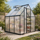 FLY BY YAN 6x6FT Outdoor Greenhouse with Roof Vent, Charcoal Black