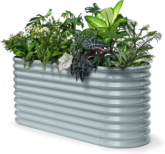 30" Extra Tall Galvanized Raised Garden Bed, 6x2x2.5 ft Metal Planters for Outdoor Plants, Heavy Duty Flower Bed Deep Root for Vegetable, Garden Bed Outdoor Large Planter Box - Brooklyn Grey