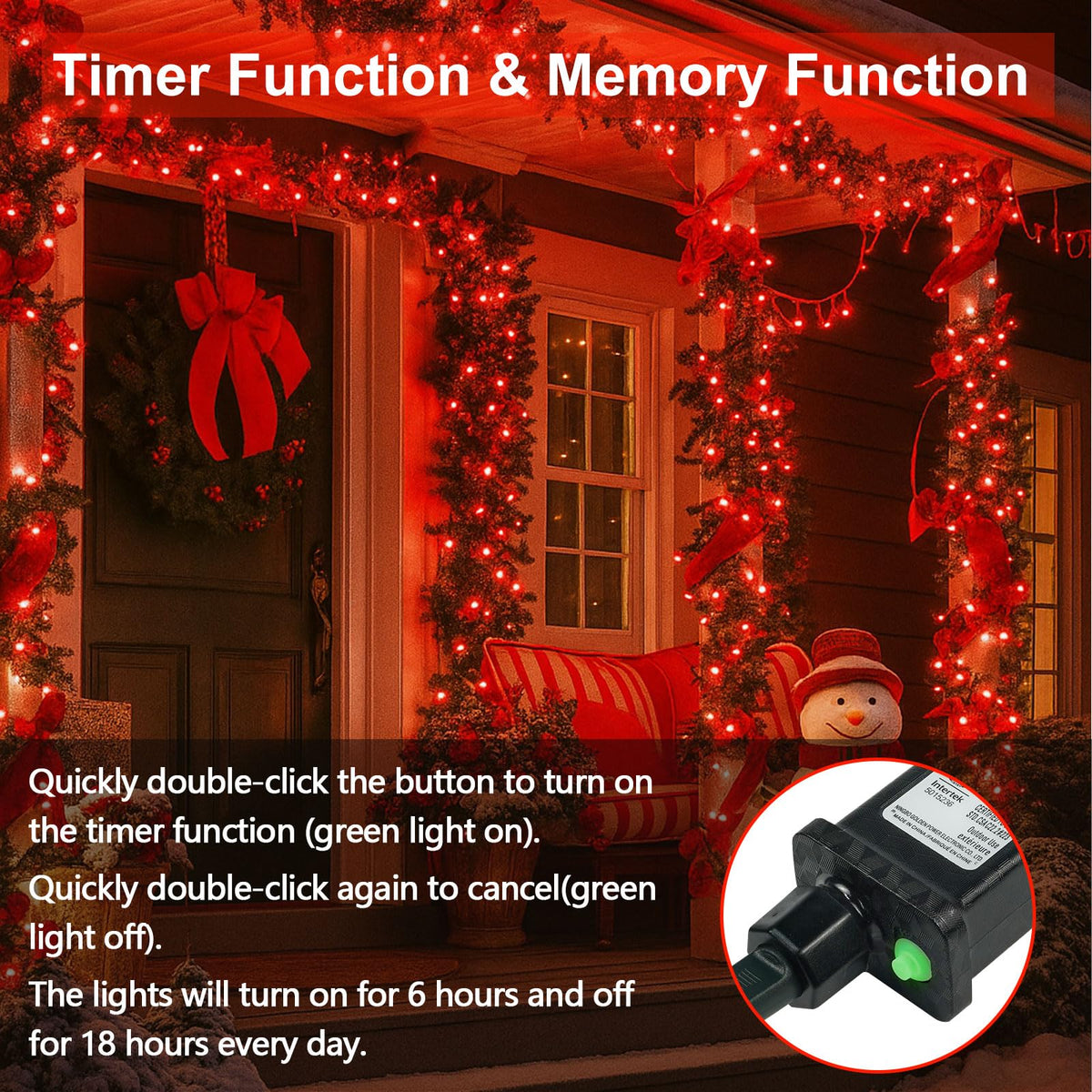 200 LED Connectable String Lights, 66FT Christmas Lights Outdoor Indoor