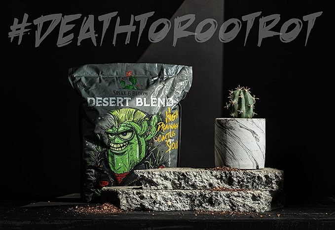 High Drainage Cactus Soil Potting Mix with Mycorrhizal Fungi - 8 Pounds / 4 Quarts of Soil for Succulents and Cactus - Slightly Acidic, Gritty Soil for Healthy Indoor Plants - Spike & Bloom