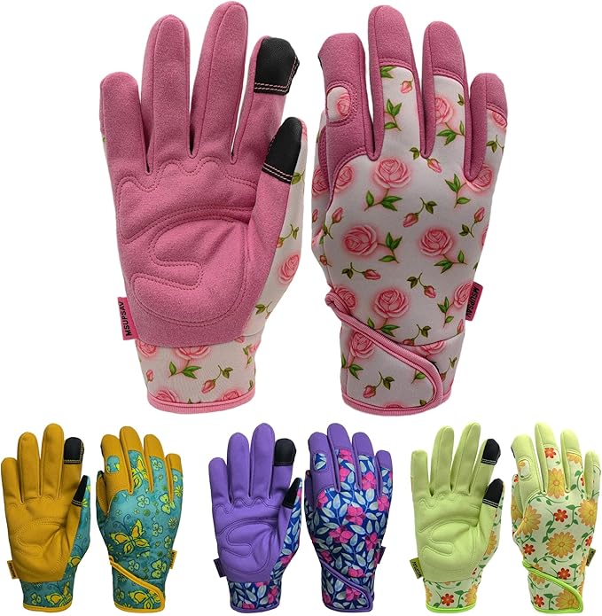 Thorn Proof&Puncture Resistant Gardening Gloves with Grip,Garden Glove for Women, Leather Yard Work Gifts
