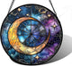 DASTOLL Stained Glass Window Hanging, Blue Starry Sky Moon Astrolabe Suncatcher for Doors Home Sun Catchers Decoration and Christmas, Mother's Day Birthday Gifts for Women, Men, and Mom 9.8 in