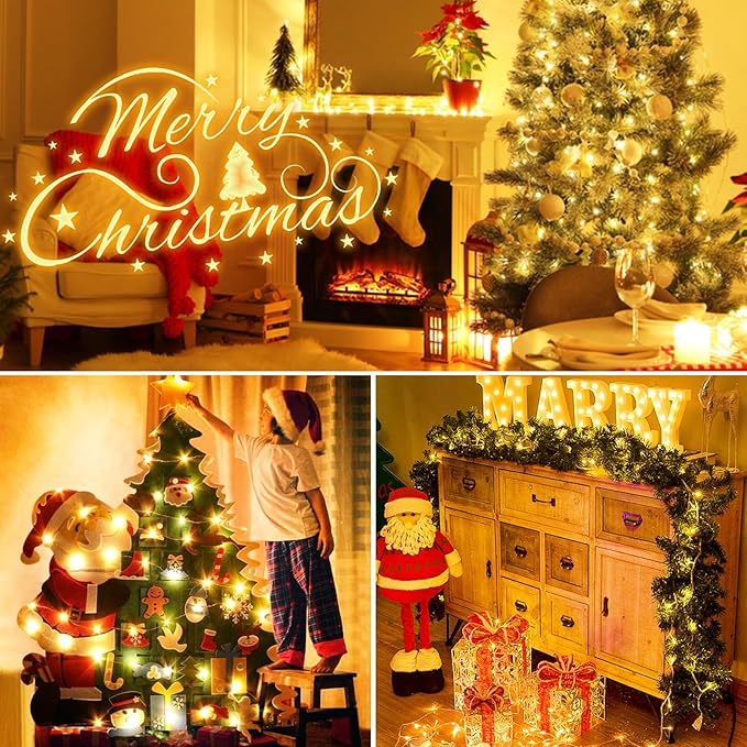 【10 Pack】Fairy Lights Battery Operated with Timer, 7FT 20LED String Lights Waterproof Silver Wire Fairy Light Battery Powered Twinkle Lights for Bedroom Christmas Wedding Indoor Party Decor Warm White