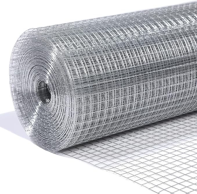 1/2inch Galvanized Hardware Cloth 24" x 100' 19 Gauge Hot-Dip Galvanized After Welding Chicken Wire Raised Garden Bed Plant Supports Poultry Netting Chicken Wire Fence Wire Mesh Roll