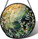 AMDERVEN Stained Glass Suncatcher, Yellow Green Gradient Flower Sun Catcher Plants Stain Glass Window Hanging Decoration Mother's Day Birthday Gifts for Women Men Mom and Nana 15 in
