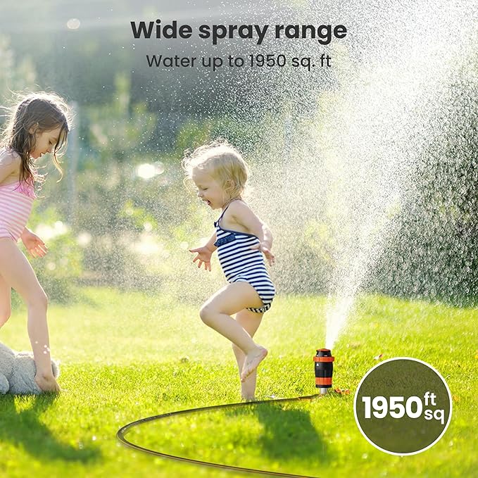 Giraffe Tools Garden Hose 50ft x 5/8", Water Hose Heavy Duty, Flexible with Hose Splitter, Nozzle and Yard Sprinkler, Lightweight Hybrid Hose with Swivel Handle, Male to Female Fittings, Burst 600 PSI