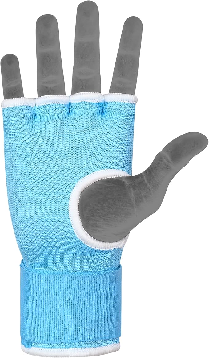 HUNTER Gel Padded Inner Gloves with Hand Wraps for Boxing, Quick Elastic Training Wraps for Men & Women, Muay Thai MMA Kickboxing Martial Arts Knuckle Wrist Protector (Pair)
