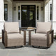 Joyside Outdoor Patio Swivel Rocker Chairs Set, 2 Pieces Wicker Rattan Chairs with Metal Wide Armrest, Thick Cushions and Deep Seating for Garden, Backyard, Porch, Deck