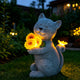 Solar Cat Garden Statue with Sunflowers - LED Light Up Outdoor Resin Cat Figurine with Butterfly, Waterproof Decor for Yard Patio Lawn, Unique Housewarming Birthday Gift for Mom Grandma Dad Cat Lovers