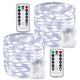 2 Pack 100 LED Fairy Lights Battery Operated with Remote, 33 FT Cool White