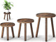 Vecxoty 3-Pack Wood Plant Stands Indoor, Single Plant Stand for 6-12 Inch Pots, Mid-Century Modern Plant Stool, Tall Plant Stand for Large Plants Perfect Fit for Living Room, Balcony, Office