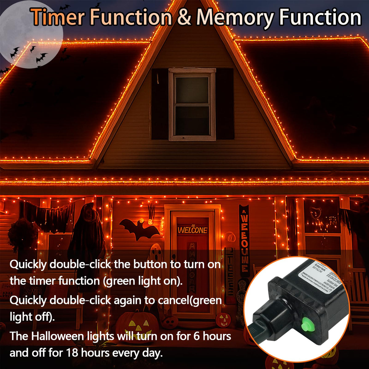 200 LED Connectable String Lights, 66FT Christmas Lights Outdoor Indoor