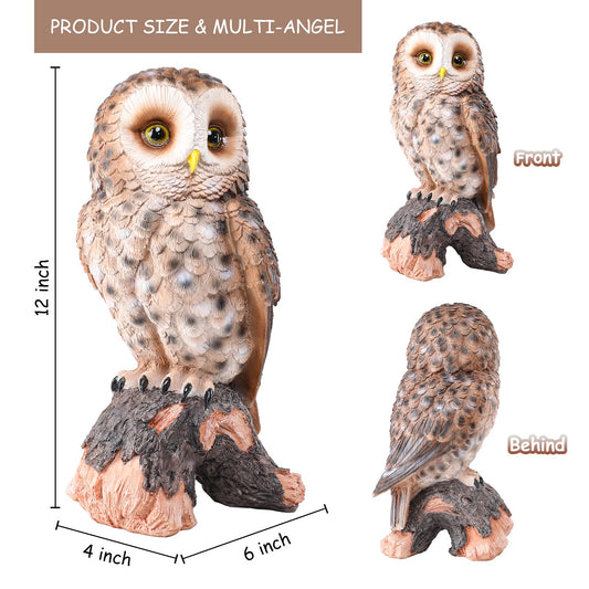Owl Statue Outdoor, Resin Owl Garden Statues Owls Figurines Yard Decoration