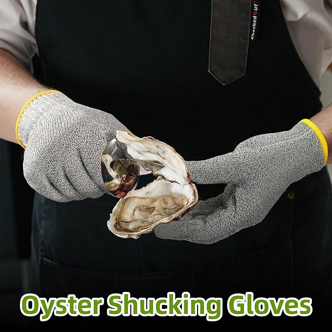 Schwer 2 Pairs High Level ANSI A7 Cut Resistant Gloves, Food Grade Cutting Gloves for Chef, Mandoline Glove for Kitchen Meat Cutting, Wood Caving, Ambidextrous, Breathable & Heat Resistant, PR1508, M