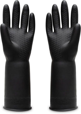 Chemical Resistant Latex Gloves,Cleaning Protective Safety Work Heavy Duty Rubber Gloves