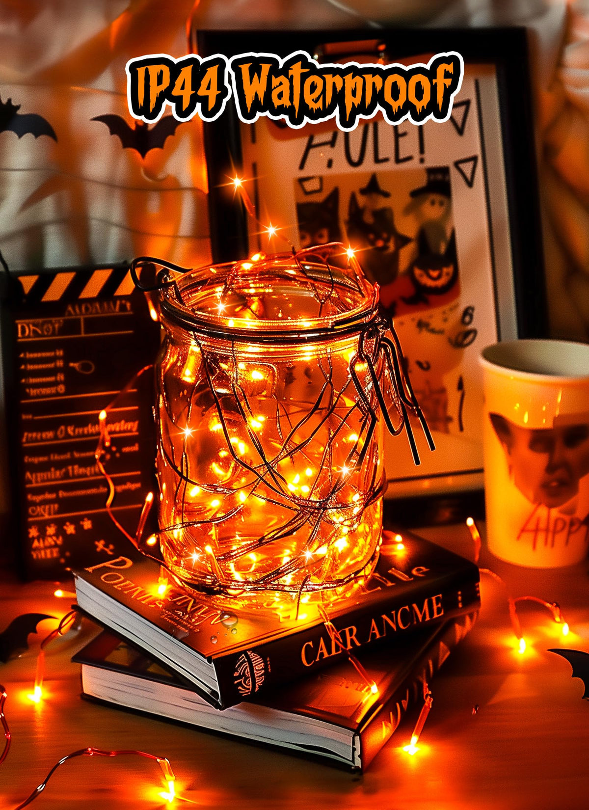 Minetom Halloween Fairy Lights Plug in, 33ft 100LED Twinkle String Lights