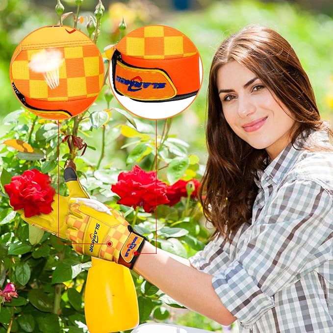 Leather-Gardening-Gloves for Women,Thorn-Proof Work-Gloves for Weeding,Digging,Planting,Pruning Yard garden Gloves