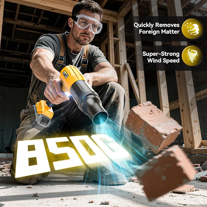 800,000 RPM Leaf Blower Compatible with Dewalt 20V: Ecarke Cordless Dust Blower, Electric Turbo Jet Blower Handheld Battery Powered with Brushless Motor for Patio Garden Lawn (No Battery)