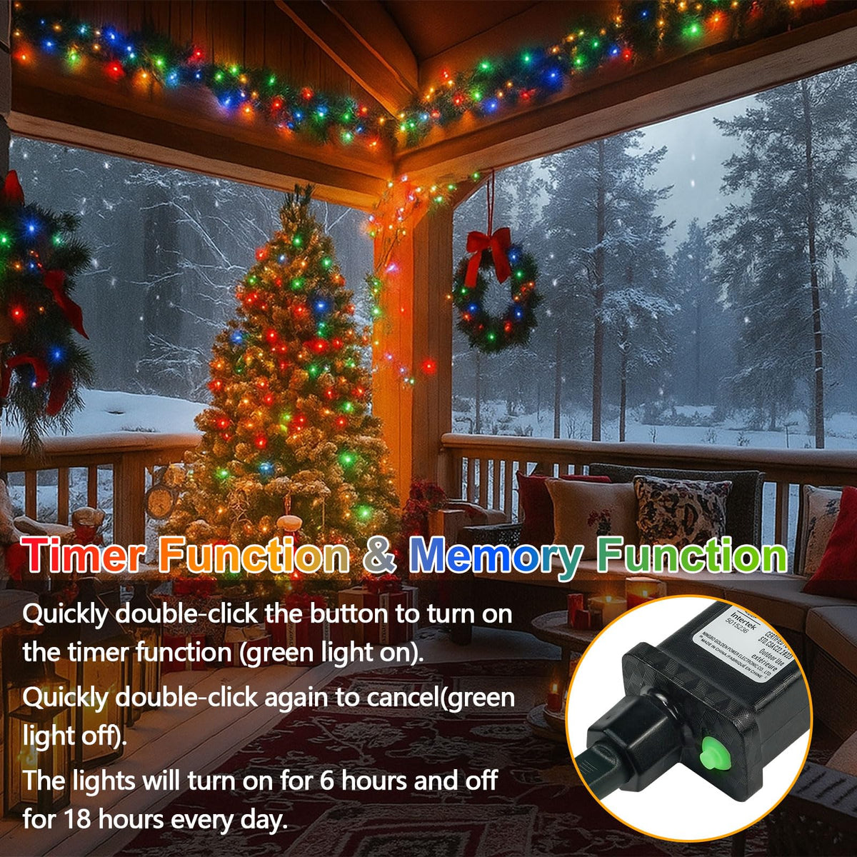 100 LED Connectable String Lights, 33FT Christmas Lights Outdoor Indoor