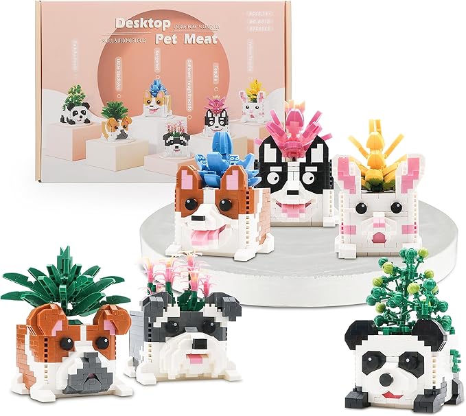 Succulent Flowers Micro Building Blocks Set for Adults Bouquet Botanical Collection of Animal Bonsai Kits, DIY Home Office Ornament Decorations Artificial Succulent Plants, (2765PCS)