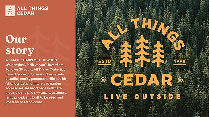 All Things Cedar Box Planter (12 x 12 x13-in) for Growing Flowers, Plants, and Herbs; Ideal for Patio, Porch, Garden, Balcony, Deck, or Other Outdoors Locations; 100% Natural Redwood Cedar
