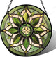 HWRHTR Stained Glass Window Hanging - White Green Boho Flower Suncatcher for Doors Window Home Sun Catchers Decor Christmas Mother's Day Birthday Gifts for Teacher Women Men Mom Nana 9.8 in