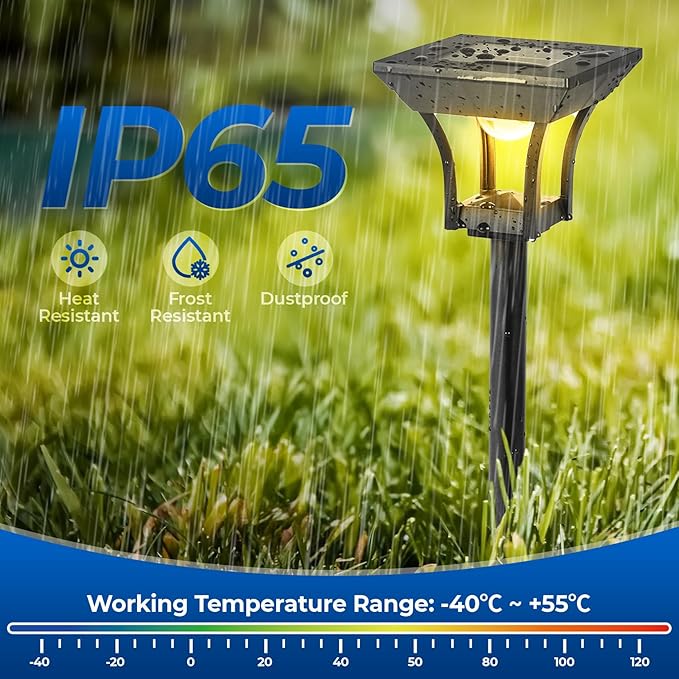 CINOTON 12 Pack RGBCW Solar Pathway Outdoor Lights, 3 Lighting Modes Solar LED Garden Lights, IP65 Waterproof Outside Solar Powered Landscape Lighting for Planter Lawn Pool Balcony RGB/Warm/Cold White