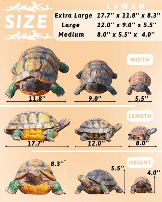 Sdeetesamjun Turtle Statue,Resin Garden Sculpture Indoor/Outdoor Yard Lawn Ornament,Home Decor (Extra Large)