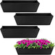 Adnee 4 Pcs 24 Inch Fabric Plant Window Box Liners-Rectangular Non-Woven Planter Basket Liner-Black Felt Flower Hanging Basket for Outdoor Garden Wall Hanging Planter Flower Vegetables