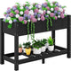 SERWALL Raised Garden Bed with Legs, 43"×17"×30" Large HDPE Elevated Planter Box for Vegetables Flower Herb Patio, All Weather Use-Black