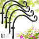 Lifyzoon Hanging Plant Brackets Outdoor - 4 Pack 12-Inch Hanging Bird Feeder Hangers, Black Metal Outdoor Wall Hooks for Heavy Plants, Birdhouse, Wind Chimes