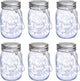 Mlambert Mason Jar Solar Lights 30 LEDs, 6 Pack Hanging Solar Lanterns Outdoor, Waterproof Fairy Lights Outdoor Lanterns for Patio Garden, Cool White