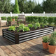 Metal Galvanized Raised Garden Bed Kit, 6 x 3 x 1 ft Galvanized Steel Raised Garden Planter Box Outdoor with Open Base for Growing Vegetables/Flowers/Herbs/Fruits/Succulents, Rectangle, Black