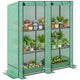 Outsunny Lean-to Greenhouse with 3 Tier Shelves 56.7" x 18.9" x 59.8" Green