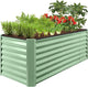 Best Choice Products 8x2x2ft Raised Outdoor Metal Garden Bed, Rectangular Planter Box for Herbs, Flowers, and Deep Root Vegetables w/ 240 Gallon Capacity - Sage Green