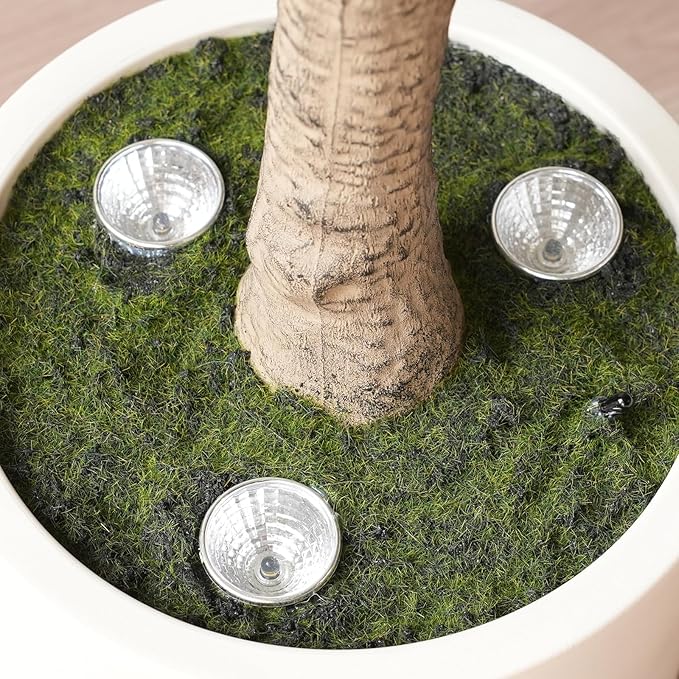 Verinatural Olive Trees Artificial Indoor 5FT - Realistic Fake Plants with Remote LED Spotlights, White Planter - Faux Olive Tree for Home Living Room Office Floor Bedroom Decor,VN214