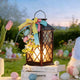 Easter Solar Lanterns Outdoor, Waterproof Garden Hanging Lanterns, 13" Outdoor Decorative Lantern with LED Flickering Flameless Candles, Easter Lantern for Porch, Yard,Patio Decor