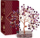 KARMAPLEDGE Amethyst Crystal Tree of Life Birthday Gifts for Women, Handmade Chakra Healing Crystals Tree for Home and Office Desk Decor, Positive Energy, Good Luck, Money, Spiritual Gifts for Mom
