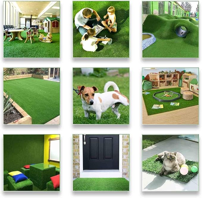Petgrow Artificial Grass Turf 12FTX82FT(984 Square FT),- Realistic & Thick Synthetic Fake Grass Mat for Outdoor Garden Landscape Pet Dog Grass Rug Faux Turf