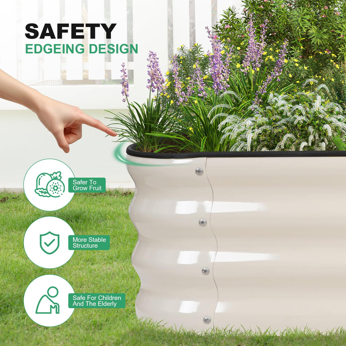 1MORE Raised Garden Bed,3 in 1 Modular Planter Raised Bed,4x2x1ft,Green-1Pk