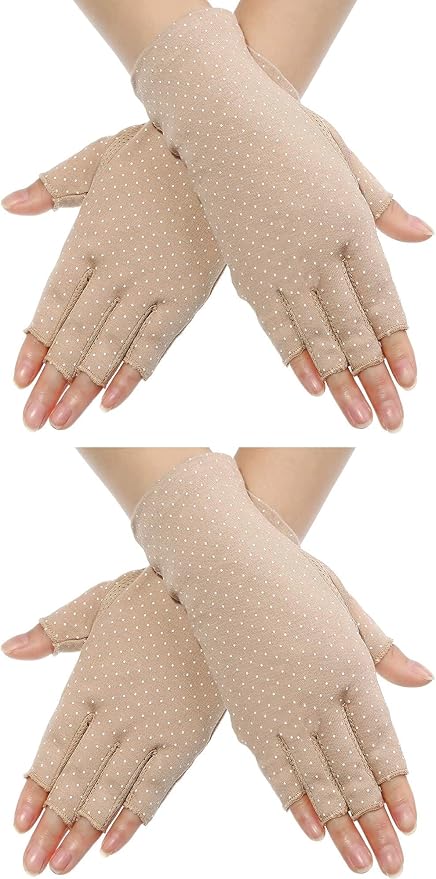 Maxdot Sun Gloves for Women UV Protection Fingerless Non Slip Sunscreen Driving Gloves for Summer Outdoor