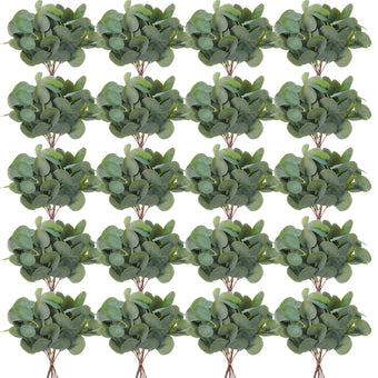 Giegxin 300 Pcs Artificial Eucalyptus Stems Leaves Bulk 11.8 Inches