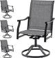 Soohow Outdoor Dining Chairs Set of 4, 360°Swivel Patio Dining Chair with Textilene Fabric, Outdoor Metal Armchair All Weather Resistant, Ergonomic Comfort, Perfect for Patio, Backyard, Balcony