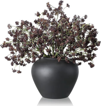 6 Pcs Plum Faux Berry Stems Artificial Dusty Sedum Berry Stems Picks Branches Faux Spray for DIY Holiday Farmhouse Home Mantel Harvest Decorations (16 Inch)