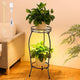 Dunkive Plant Stand indoor Outdoor 2 Tier 27" with Grow Light, Tall Metal Potted Holder Rack Flower Stand Rustproof Iron Heavy Duty Round Plant Shelf for Planter Corner Home Garden Balcony Patio
