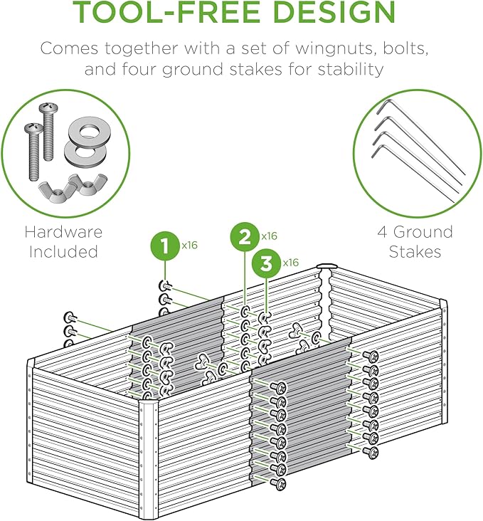 Best Choice Products 4x2x2ft Outdoor Metal Raised Garden Bed, Deep Root Planter Box for Vegetables, Flowers, Herbs w/ 119 Gallon Capacity - White