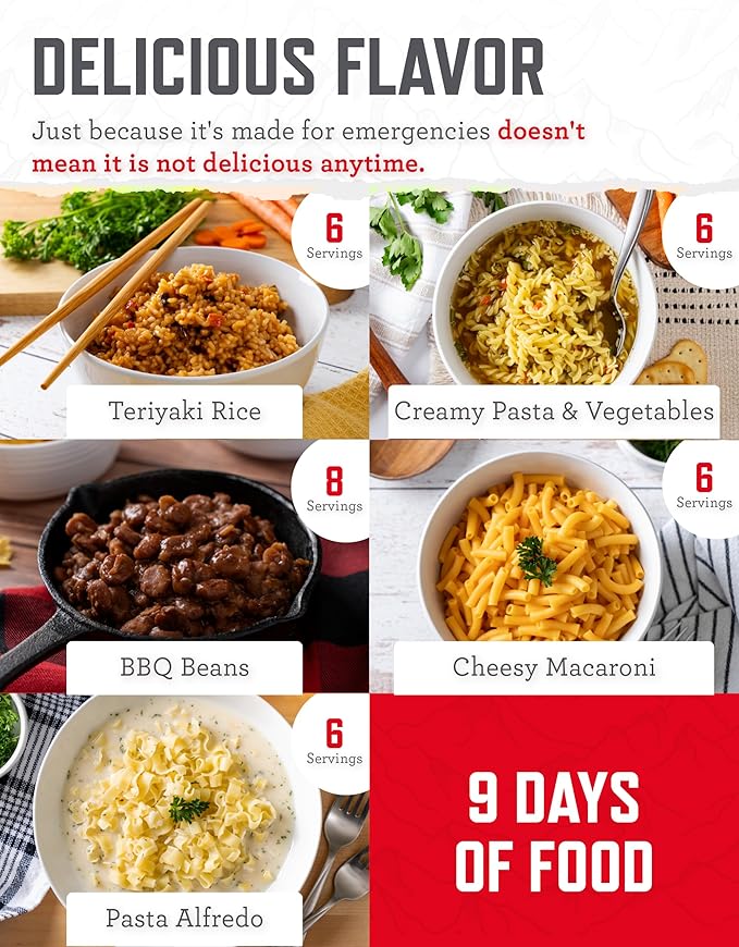 ReadyWise Emergency Food Supply - 100 Servings Favorites Bucket, Protein Meals, Dehydrated & Freeze Dried Survival Food, Backpacking, Camping Essentials & Prepping Supplies, up to 25 Year Shelf Life