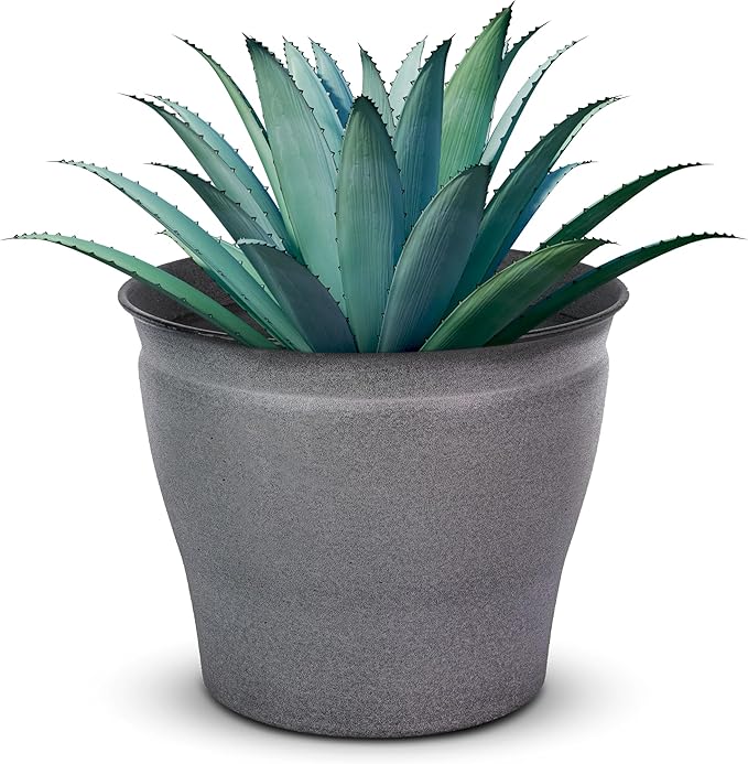 Headwind Natural Ironstone Timberline Collection - 10" Slate Grey Decorative Planter for Outdoor Pots for Plants – Modern Indoor Plant Pots, Large & Small Planters for Indoor Plants by Robert Allen